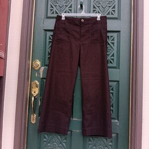 Anthropologie Maeve Deep Brown Trousers Size 16w